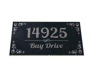 Custom Memorials House Address Plaque Black Granite