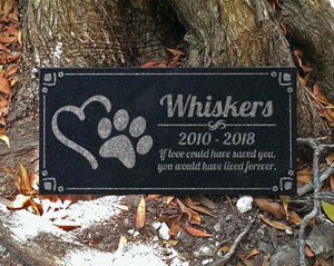 Custom Memorials Paw Heart | Memorial Stone
