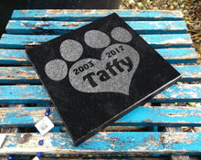 Custom Memorials Pet Heart Paw Print for Cat or Dog | Memorial Stone