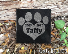 Custom Memorials Pet Heart Paw Print for Cat or Dog | Memorial Stone
