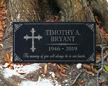 Custom Memorials WITH QUOTE Name with Cross | Garden Grave Marker Stone Memorial Personalized