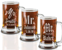 Custom Personalized Craft Beer Pub Bar Mug Stein Pint Glass for Father Brother Sister Mother Friend Roommate Wedding Groom Gift 16 Oz Mr Mrs