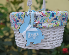 EASTER Personalized Easter Basket Easter Baskets Folding Handle White Wicker Easter Basket Blue Green Purple Pink For Boys Girls White Yellow