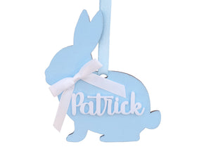 EASTER Personalized Easter Basket Name Tag for Kids Boys Girls Wooden Bunny First Easter Gift Tag Rabbit or Chick Decor Custom Laser Cut Ornament