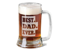 FOR DAD & GRANDPA Best DAD Ever Fathers Day 16 Oz  Beer Mug Engraved Father's Day Gift Idea Personalized Drinking Glass Etched Gift for Dad Birthday