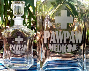 FOR DAD & GRANDPA Daddy Medicine Glass Whiskey Liquor Decanter Personalize Papa Grandpa PawPaw Dad Engrave Father Day Gift from Daughter Kid for Him Man