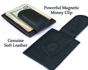 FOR DAD & GRANDPA Genuine Leather Engraved Ultra Slim Money Clip Wallet Monogram Initial Custom Gift for Best Husband Couples Best Friend Birthday Mr Gifts