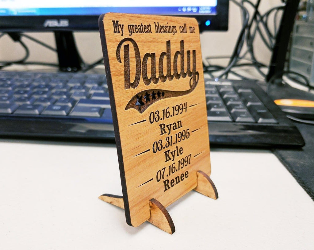 Personalized Business Card Holder - Rustic wood - Fathers Day Gift- office  gift, Dad gift, Husband Gift - Custom engraving — Rusticcraft Designs