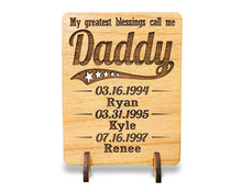 FOR DAD & GRANDPA Gift for Dad Personalized Wood Card My Greatest Blessing Father's Day, Birthday, Thank You, Christmas for Daddy Grandpa, Husband Wooden Gift