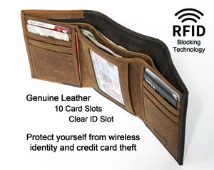 FOR DAD & GRANDPA Gold Foil Pressed onto Personalized Genuine Leather Bifold Wallet Custom for Men Women RFID Monogram Initial Gift for Dad Husband Boyfriend