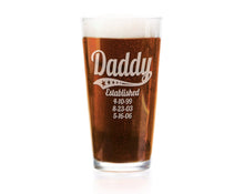 FOR DAD & GRANDPA Personalized Dad Daddy Grandpa Fathers Day Pub Glass 16 Oz Engraved Pub Beer Mug Gift for Papa, American Dad, Hero, Birthday, Christmas