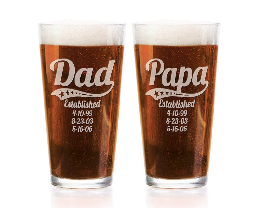 Personalized Dad Daddy Grandpa Fathers Day Pub Glass 16 Oz Engraved Pu ...