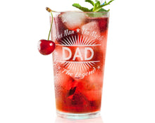 FOR DAD & GRANDPA The Man The Myth The Legend Personalized Pub Glass Engraved Macho Man Husband The Legend Has Retired Man Cave for Him Grandpa Big Brother