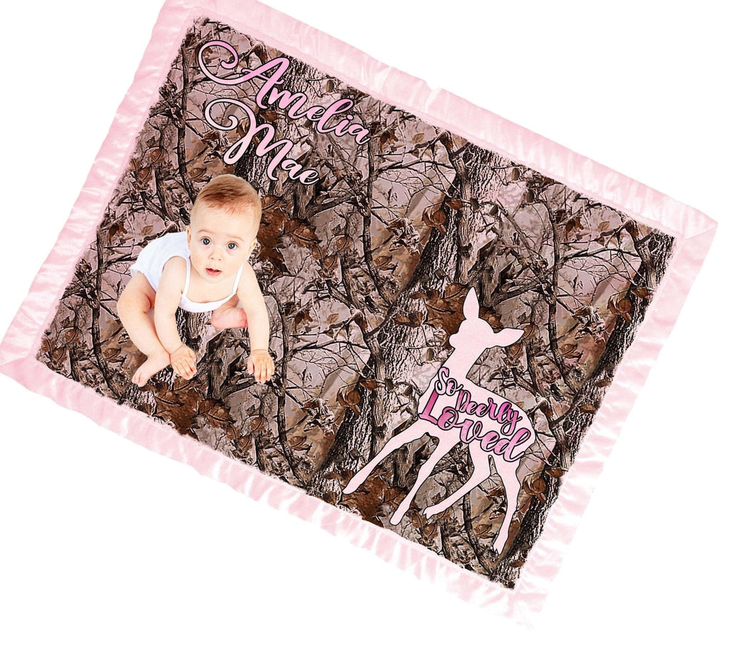 Pink Baby Coming Home Blanket Baby Girl Camo Personalized Blanket