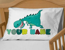 FOR KIDS & BABIES Dinosaur Boys Pillowcase- Personalized - Standard or Toddler or Travel Size - Birthday or Christmas gift idea for boys kids room decor