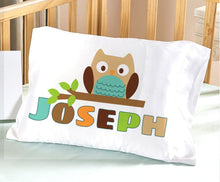 FOR KIDS & BABIES Owl Pillow Case Personalized for Boys Kids Pillowcase Toddler Cute Blue Owl Baby Gifts for Child Travel Pillow 13x18 or 20x26 with Name