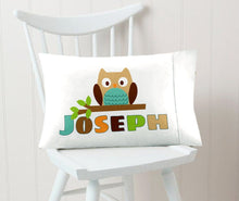 FOR KIDS & BABIES Owl Pillow Case Personalized for Boys Kids Pillowcase Toddler Cute Blue Owl Baby Gifts for Child Travel Pillow 13x18 or 20x26 with Name