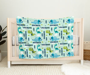 FOR KIDS & BABIES Personalized Baby Blanket | Dinosaur Baby Blanket | Custom Baby Blanket | Dinosaur Blanket Baby Boy | Personalized Baby Gift