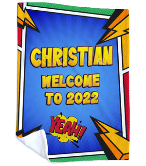 FOR KIDS & BABIES Superhero Personalized Baby Blanket | Custom Baby Blanket | Comics Baby Boy or Girl Name Blanket | Personalized Baby Gift