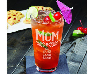 FOR MOM & GRANDMA Established Mom Pub Glass Gift Personalized Birthday Present Mothers Day Mug for New Mom Step Mother Mom in Law Best Mommy Birthday Gift
