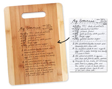FOR MOM & GRANDMA Handwritten Recipe Gift Engraved onto Cutting Board Favorite Family Grandmas Recipe for Mom Handwriting Kitchen Decor Custom Photo Tranfer