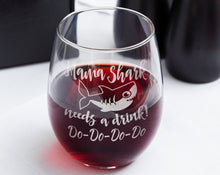 FOR MOM & GRANDMA Mama Shark / Stemless Wine Glass Mama Shark Needs a Drink Do Do Novelty Wine Glass First Mothers Day Gift from Daughter, Son Funny Sayings for New Mom Dad Husband Wife