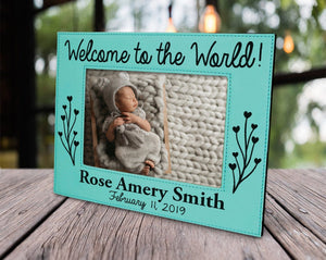 FOR MOM & GRANDMA Welcome Personalized New Baby Picture Frame Nursery Decor Birth Announcement New Grandparents Parents Gift 5x7 Baby Shower Pregnancy Custom
