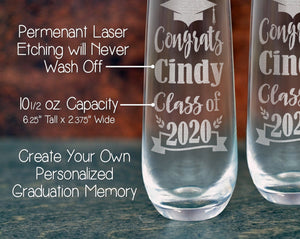 GRADUATION Graduation Personalized Stemless or Beer Class of 2022 Family Party Favors Man Cave Pub Style Grad Decorations for Women Men Wine Gift