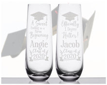 GRADUATION One Personalized Etched Graduation Party Favors 2020 College Decoration Gifts for The Graduate Tassel Stemless Champagne Flute for Women Men