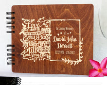 Guest Books Carmel Oak 8.5x7 Beautiful Quote | Personalized Funeral Guest Book
