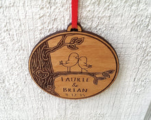 CHRISTMAS ORNAMENTS Love Birds Heart Customized Christmas Ornament for Him for Her Couples Gift Christmas Ornament Lover Personalized Names Date Tree Trunk