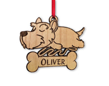 PET GIFTS Christmas Ornament for Scottish Terrier Lover Wood Pet Anniversary Cute Sleeping New Puppy Rescued Gift for Dog Owner Terrier Tree Ornament