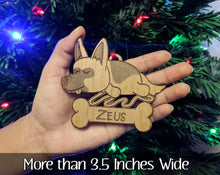 PET GIFTS German Shepherd Ornament for Dog Mom Custom Engraved Rescue Dog Christmas Gift for Adoption Day Pet Anniversary Trinket for Dads Birthday