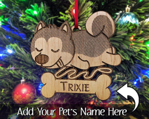 PET GIFTS Siberian Husky Mom Christmas Dog Ornament First Pet Kids Ornament Gift From Dog Puppies 1st Holiday Huskies First Birthday Present Tree Idea