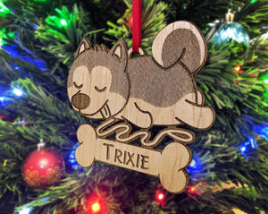 PET GIFTS Siberian Husky Mom Christmas Dog Ornament First Pet Kids Ornament Gift From Dog Puppies 1st Holiday Huskies First Birthday Present Tree Idea