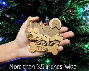 PET GIFTS Siberian Husky Mom Christmas Dog Ornament First Pet Kids Ornament Gift From Dog Puppies 1st Holiday Huskies First Birthday Present Tree Idea