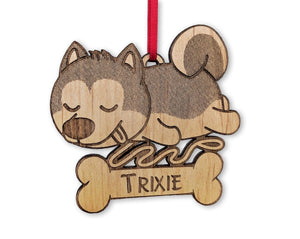 PET GIFTS Siberian Husky Mom Christmas Dog Ornament First Pet Kids Ornament Gift From Dog Puppies 1st Holiday Huskies First Birthday Present Tree Idea