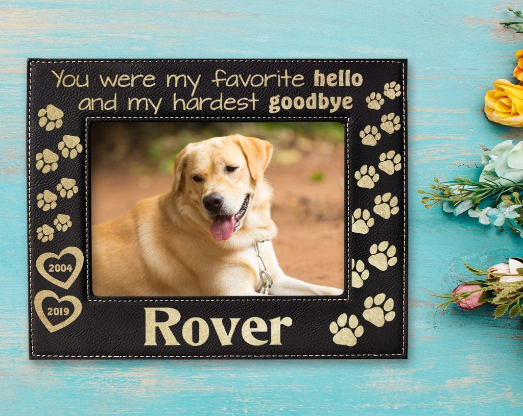 Sympathy Pet Loss Cat Dog Personalized Picture Frame for