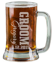 WEDDINGS 16 Oz Groomsmen Beer Mugs Engraved Wedding Party Groomsman Best Man Groom Father of the Bride Gift Bulk Discounts Glass Beer Stein Etched