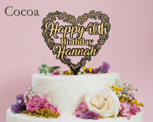 WEDDINGS 40th 50th 25th Happy Birthday Wooden Engraved Cake Topper Personzlied Tier Cake Decoration Adult Baby Party Decor Kids Parties Celebration