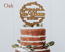 WEDDINGS Anniversary Wedding Couple Laser Engraved Last Name Wreathe Cake Decor Love Wooden Rustic Bridal Topper Personalized Custom Party Decoration