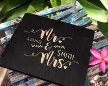 WEDDINGS Black 8.5 x 7 / 80 Pages Ivory Blank Mr. and Mrs. Custom Guest Book Husband Wife 50th Anniversary Party Decoration Photo Booth Rustic Wedding Guestbook 60th Sign in Book Bride