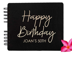 WEDDINGS Black 80 Pages 7x8.5 / Ivory Blank Birthday Party Guest Book Personalized Album Guest Sign In Custom for Happy Birthday Party Gift
