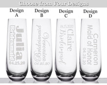 WEDDINGS Bridesmaid Proposal Personalized Ladies Stemless Champagne Wine Glasses Single Day of Wedding Bridal Celebration Bride Mother Mimosa Glass