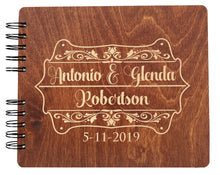 WEDDINGS Carmel Oak 8.5 x 7 / 80 Pages Ivory Blank Wooden Bride Groom Wedding Ceremony Guest Book Sign in for Guests Photo Album for Mr. Mrs. Wooden Custom Photo Booth Alternate GuestBook