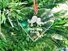 WEDDINGS Christmas Ornament Personalized Love Birds First Christmas Ornaments Him Her Couple Gift Love Engraved Names Date Wedding Married Engagement