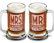 WEDDINGS Couples Customized 25th Wedding Anniversary for Her Him Beer Mug Set of 2 Fathers Day Best Friend Birthday Gift Unbiological Sister Glasses