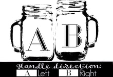 WEDDINGS Initial Mason Jar Wedding Glasses Custom  Name Date Wedding Party Personalized Mugs with Handle Bridesmaid Groomsmen Wedding Favor Gift