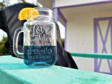 WEDDINGS Love Laughter & Happily Ever After Set of 2 Custom Mason Jar Wedding Gift for Bride Groom Engaged Anniversary Gift Idea for Couples Man Wife