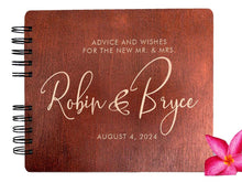 WEDDINGS Mahogany 80 Pages 7x8.5 / Ivory Blank Elegant Wood Wedding Guest Book Personalized Album Guest Sign In Custom for Bridal Shower Gift